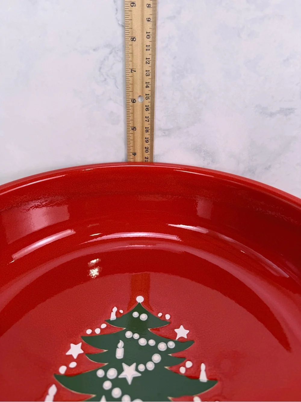 Vintage Waechtersbach West Germany 12.75” Christmas Tree Serving Bowl Red